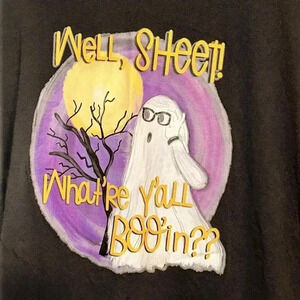 well, sheet!what’re y’all boo’in? Funny halloween holiday t-shirt black color XL